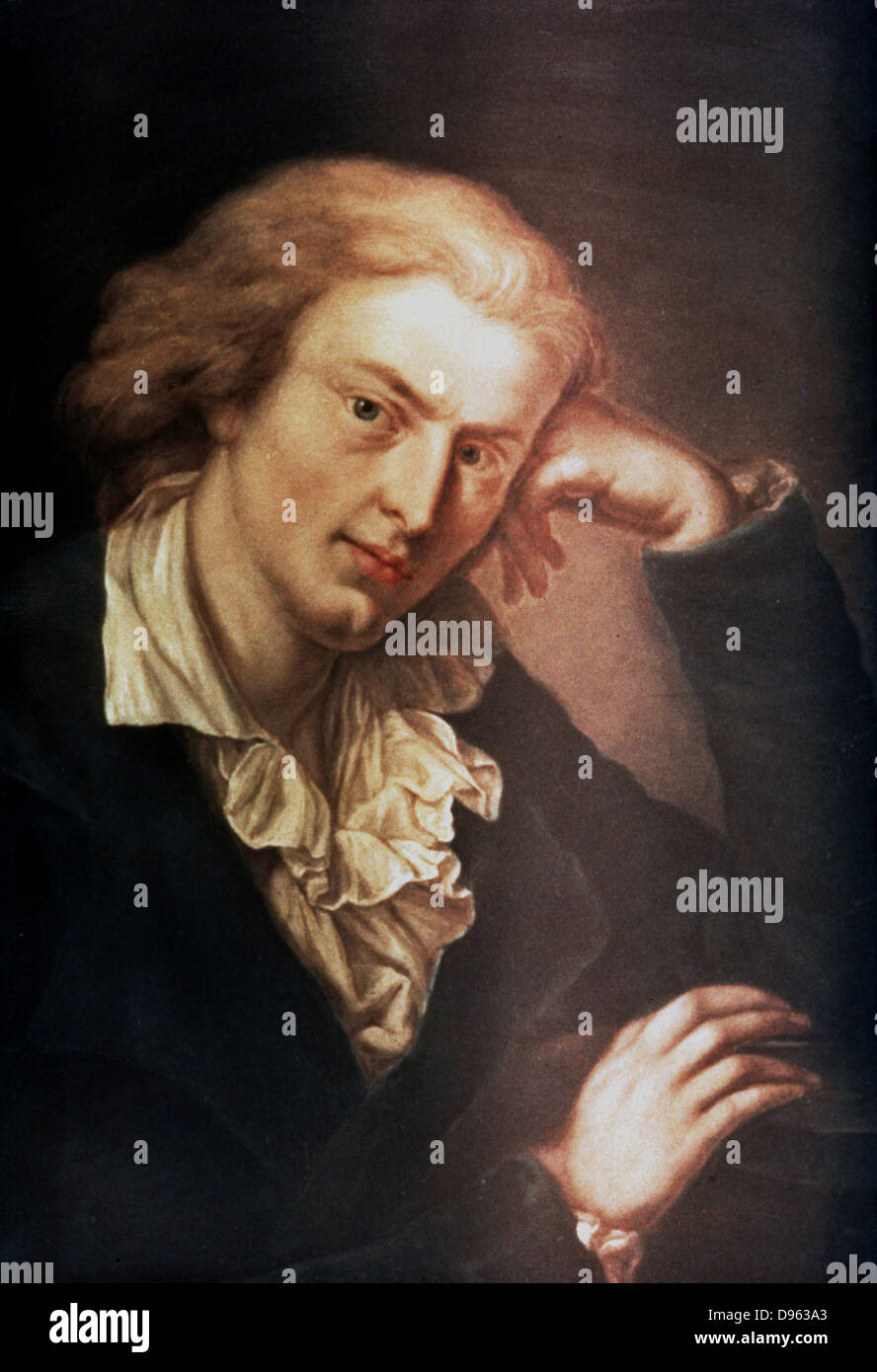 Johann Christof Friedrich von Schiller (1759-1805) im Jahr 1786. Deutsche Dichter, Dramatiker und Historiker. Porträt von Anton Graff (1736-1813). Private Sammlung. Stockfoto