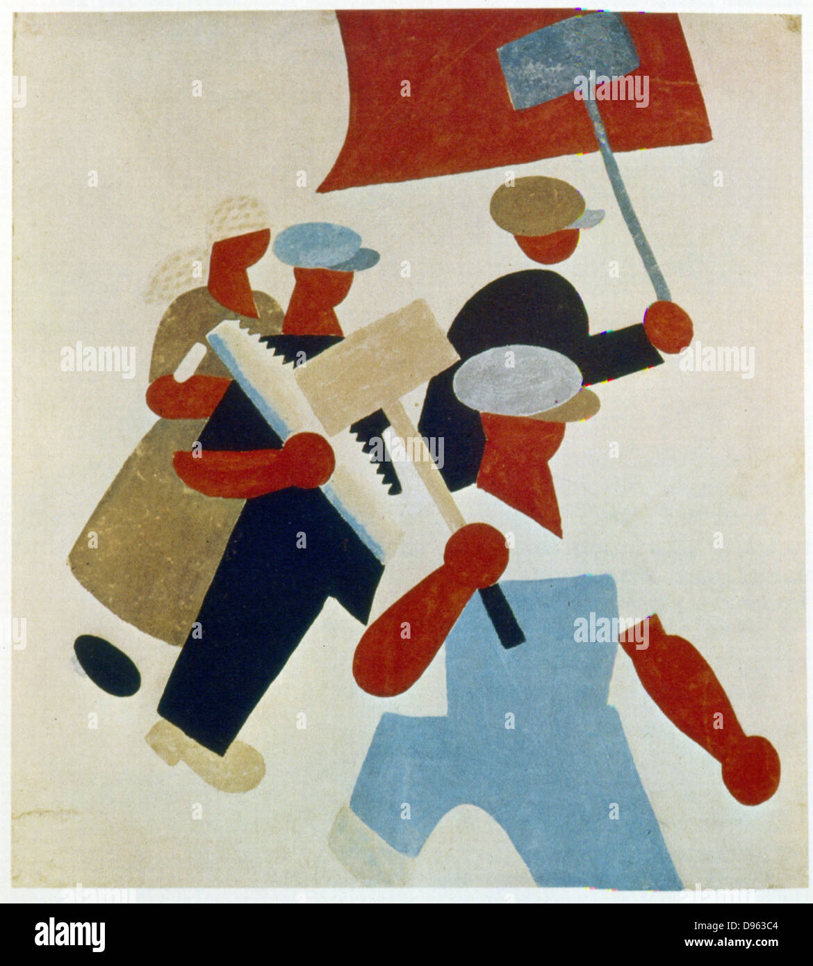 Die Demonstration. Arbeitnehmer marschieren. Plakat. Sowjetrussland, 1920. Stockfoto