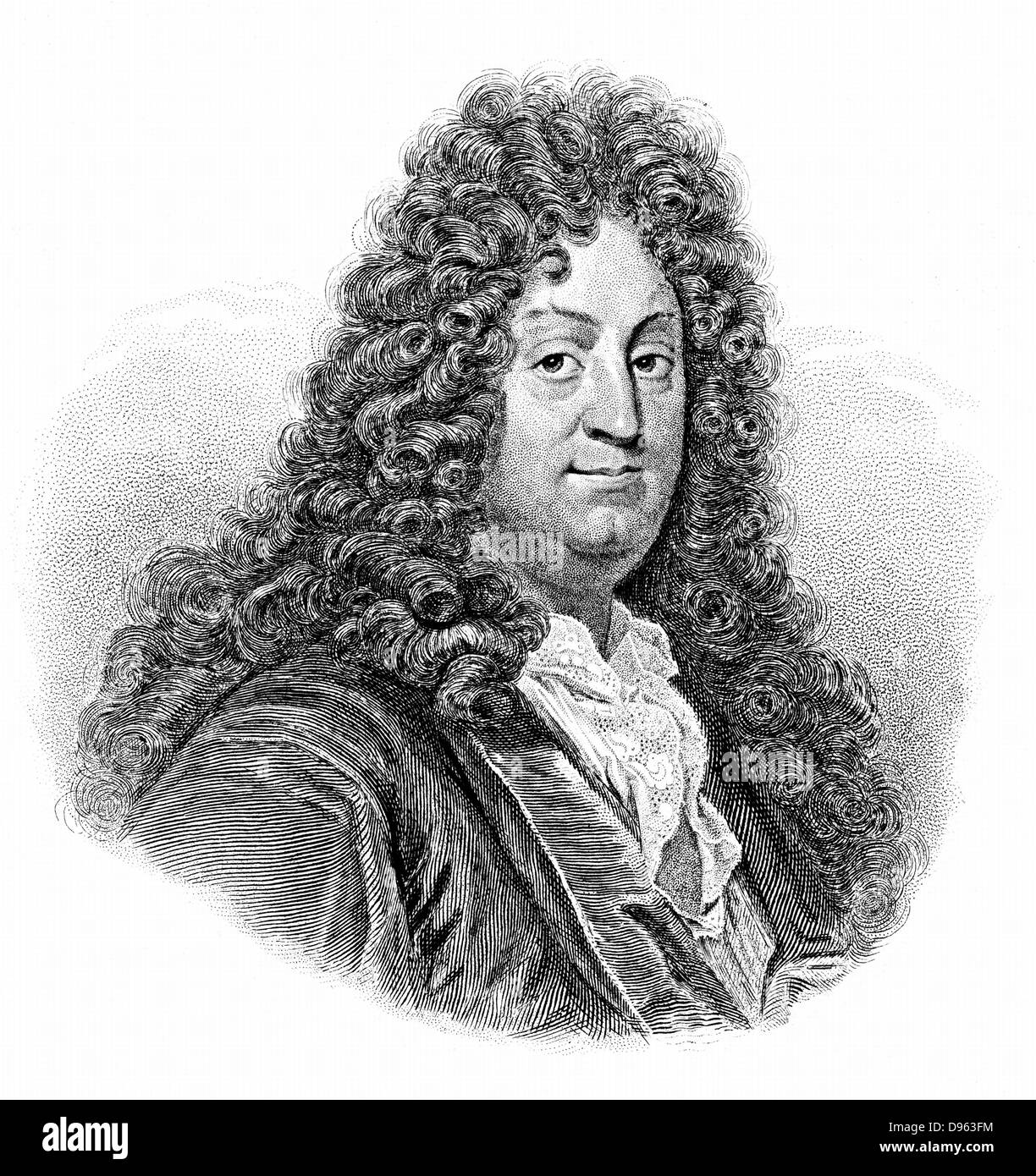Jean Racine (1693-1699). Französischer Dichter und Dramatiker. Kupferstich Stockfoto
