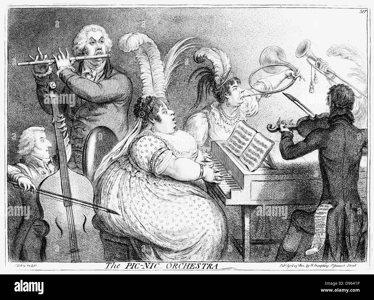 Das Pic-Nic-Orchester. James Gillray Karikatur von 1802 Stockfoto