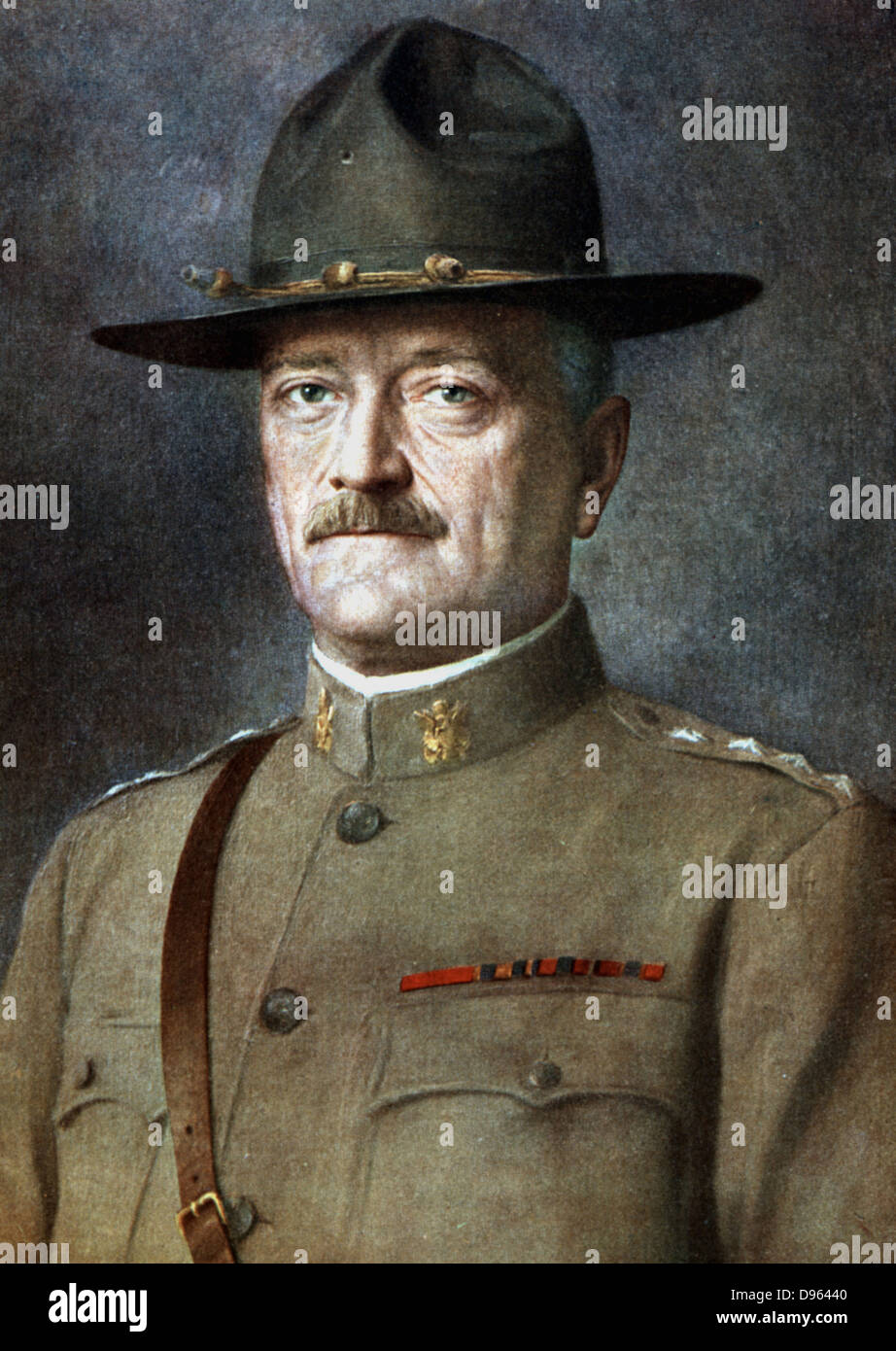 John Joseph Pershing (1860-1948), amerikanischer General. Commander-in-chief American Expeditionary Force in Europa 1917, US-Stabschef der Armee 1921-1924. Stockfoto