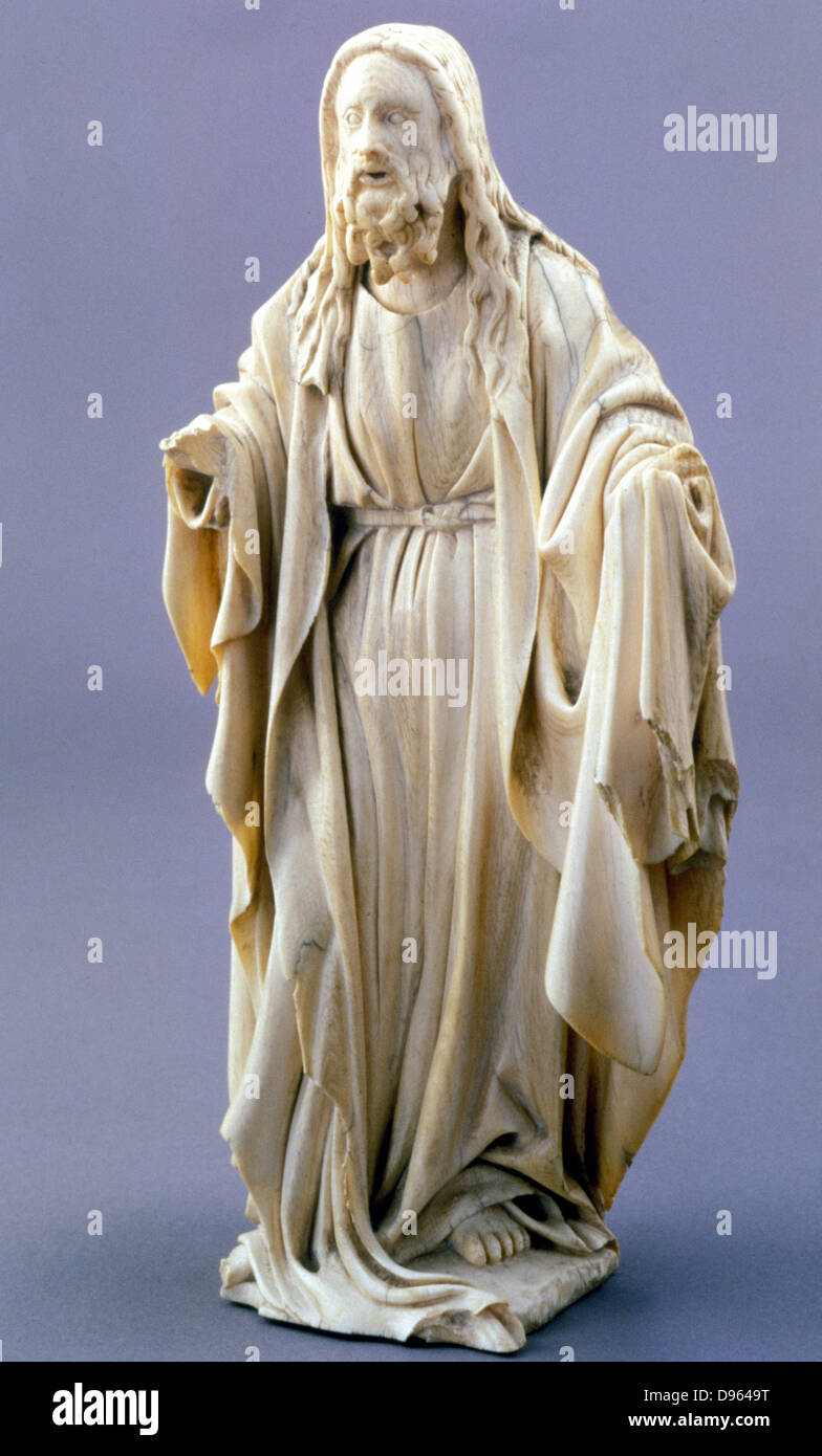 Gott der Vater. Anonyme flämischen Elfenbein 1400-1425. Zu fotografieren. Stockfoto
