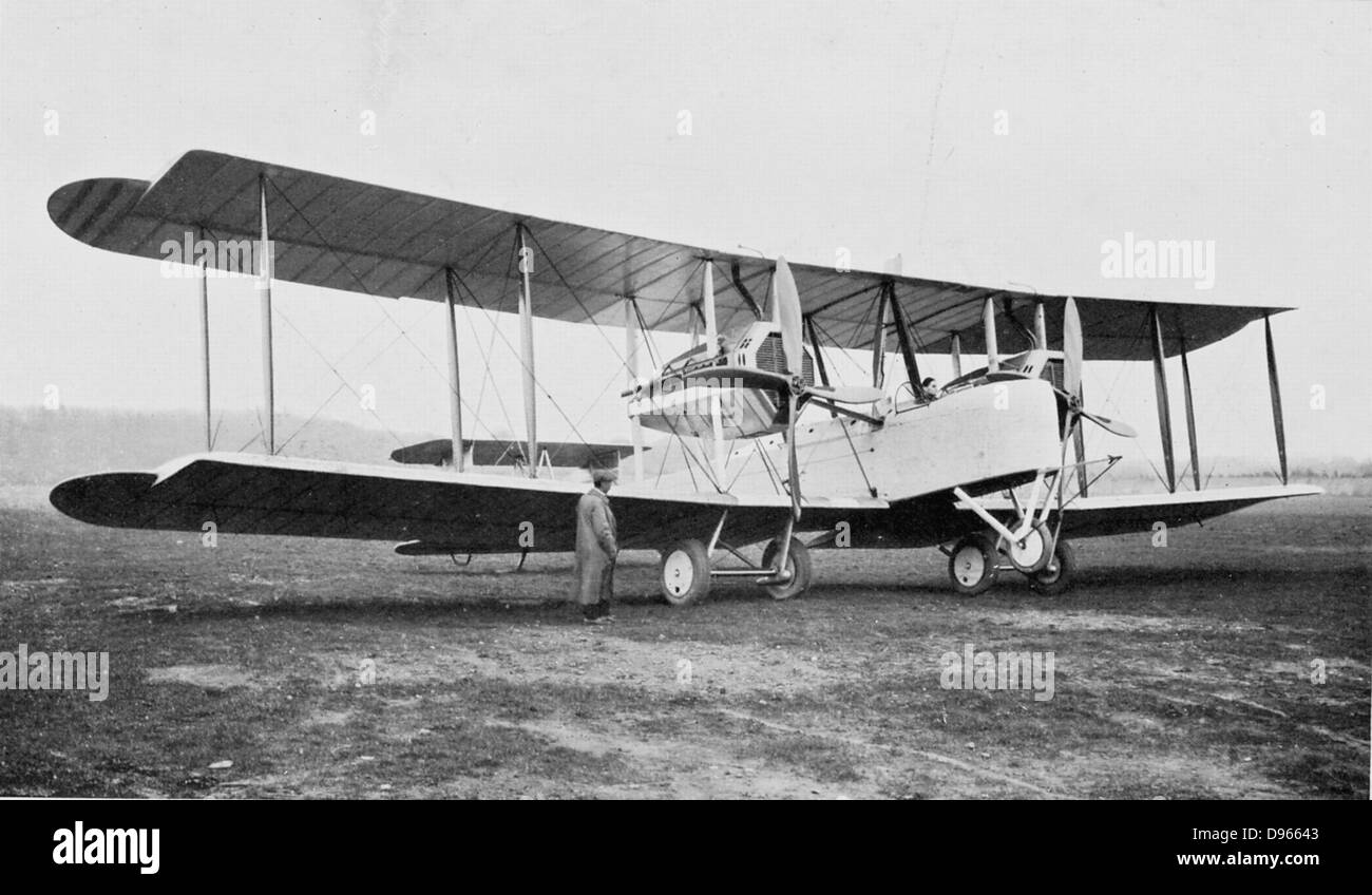 Erste Flugzeug den Atlantik zu fliegen. Die VickersVimy Brötchen Maschine geflogen von Erste Flugzeug den Atlantik zu fliegen. Die VickersVimy Brötchen Maschine geflogen von