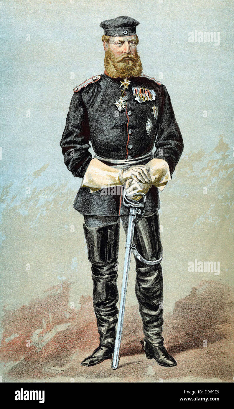 Frederick III (1831-88) Kaiser von Deutschland 1888. Verheiratet von Queen Victoria, älteste Tochter Victoria. Cartoon von 'Vanity Fair' London 1870 das Jahr, das er Feldmarschall und im Jahr zuvor wurde er Kronprinz von Deutschland gemacht wurde Stockfoto