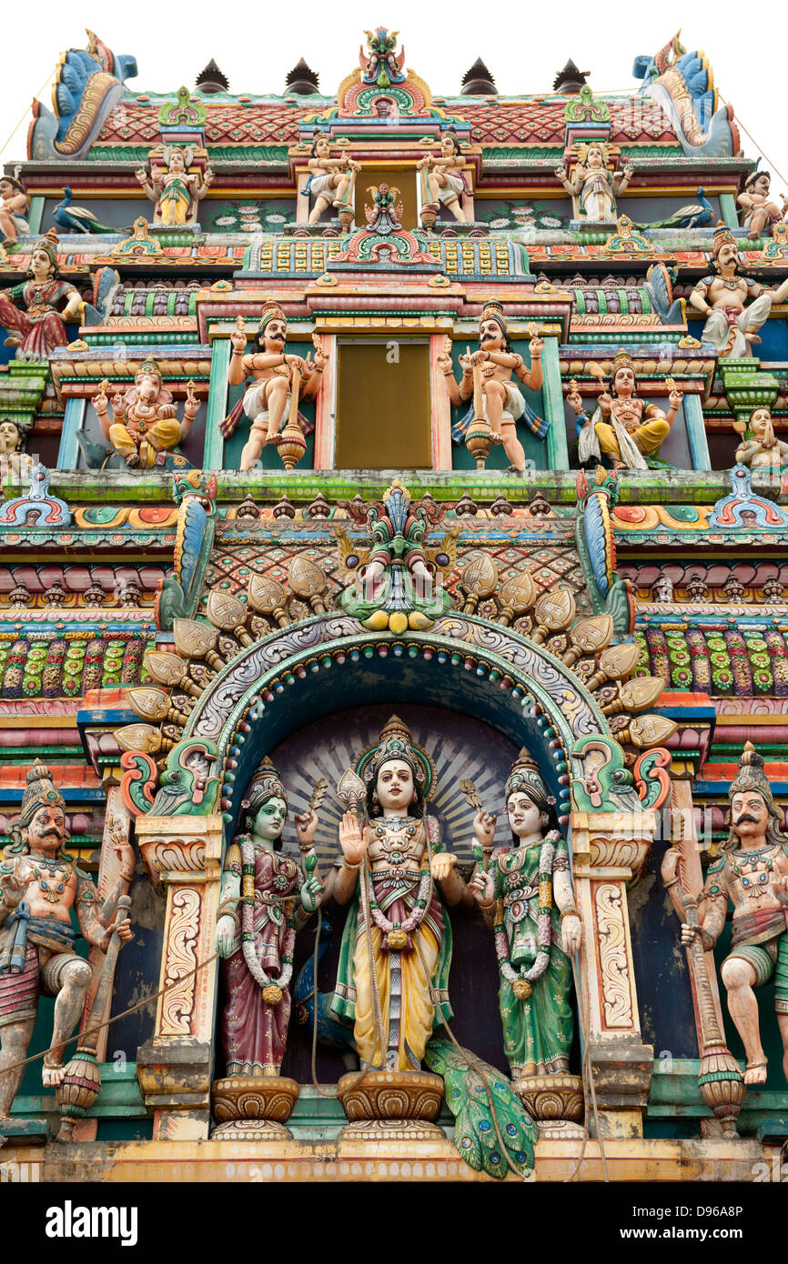 Koïl Siva Soupramanien de Saint André (einen Hindu-Tempel) in St André Dorf auf der französischen Insel La Réunion im Indischen Ozean. Stockfoto