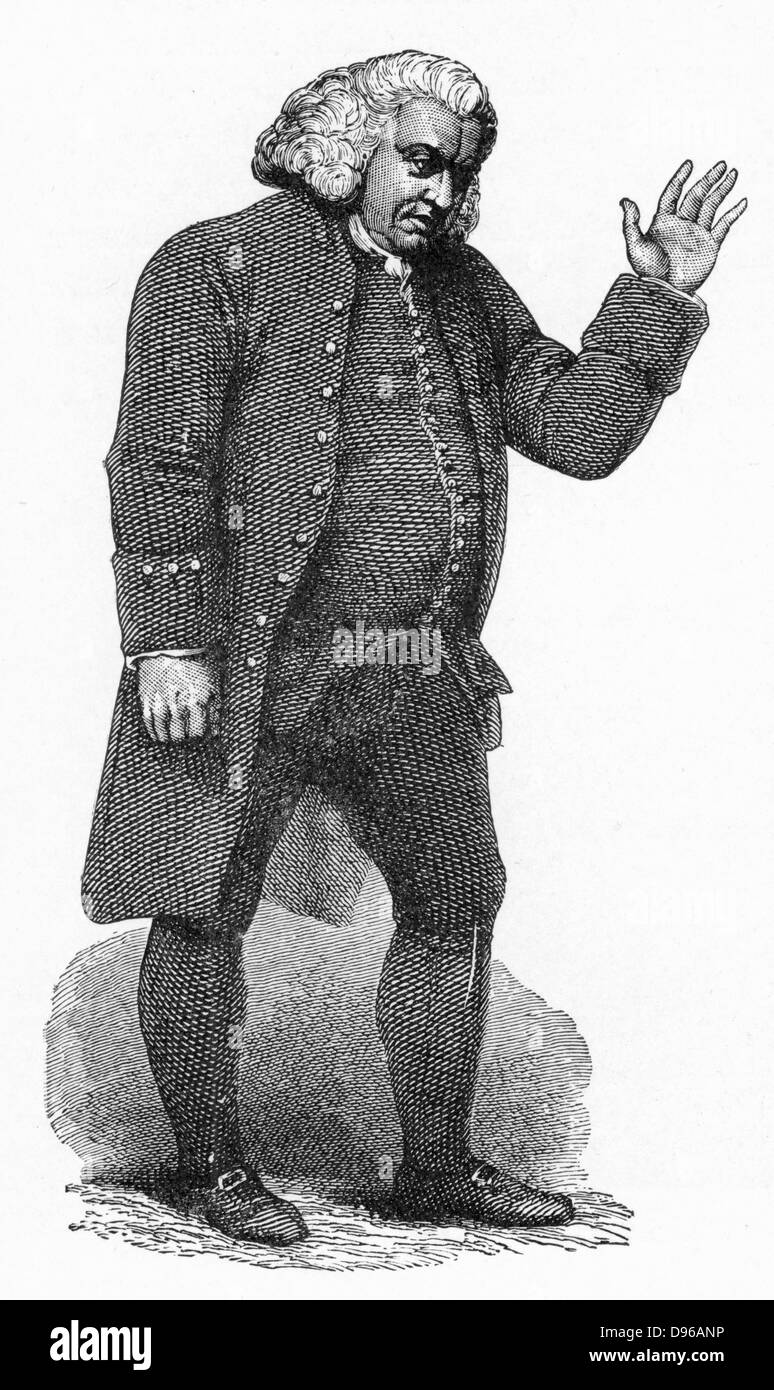 Samuel Johnson (1709-1784) um 1780, englischer Lexikograph und Literat. Nach einem Stich von Finden. Stockfoto