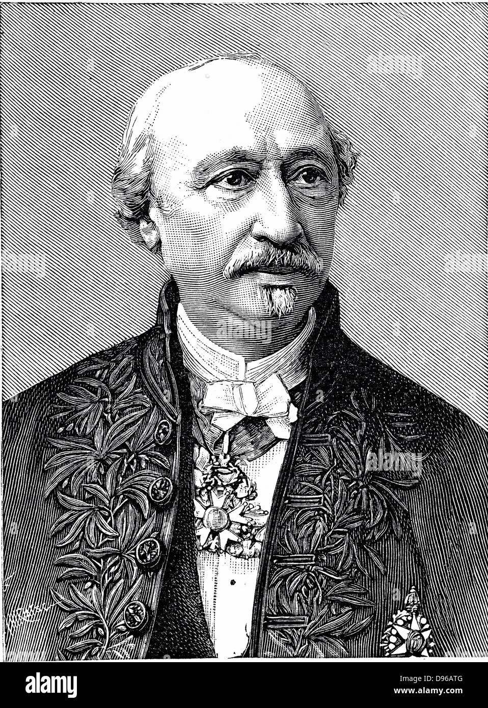 (Alexandre) Edmond Becquerel (1820-91) der französische Physiker; Sohn von Antoine Cesar Becquerel und Vater von (Antoine) Henri Becquerel; Forschung auf die Sonneneinstrahlung und diamagnetismus. Holzstich Stockfoto