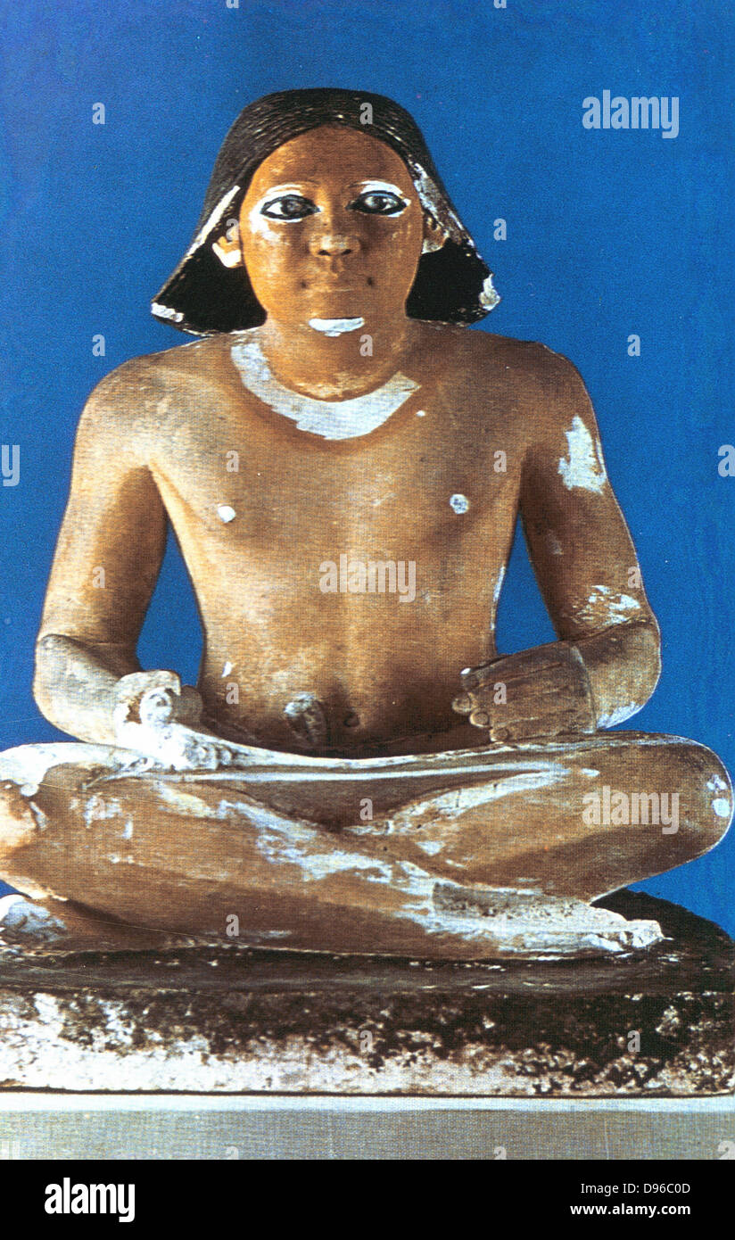 Modell der sitzende Schreiber. 5. Dynastie c2750 BC. Museum Kairo, Ägypten Stockfoto