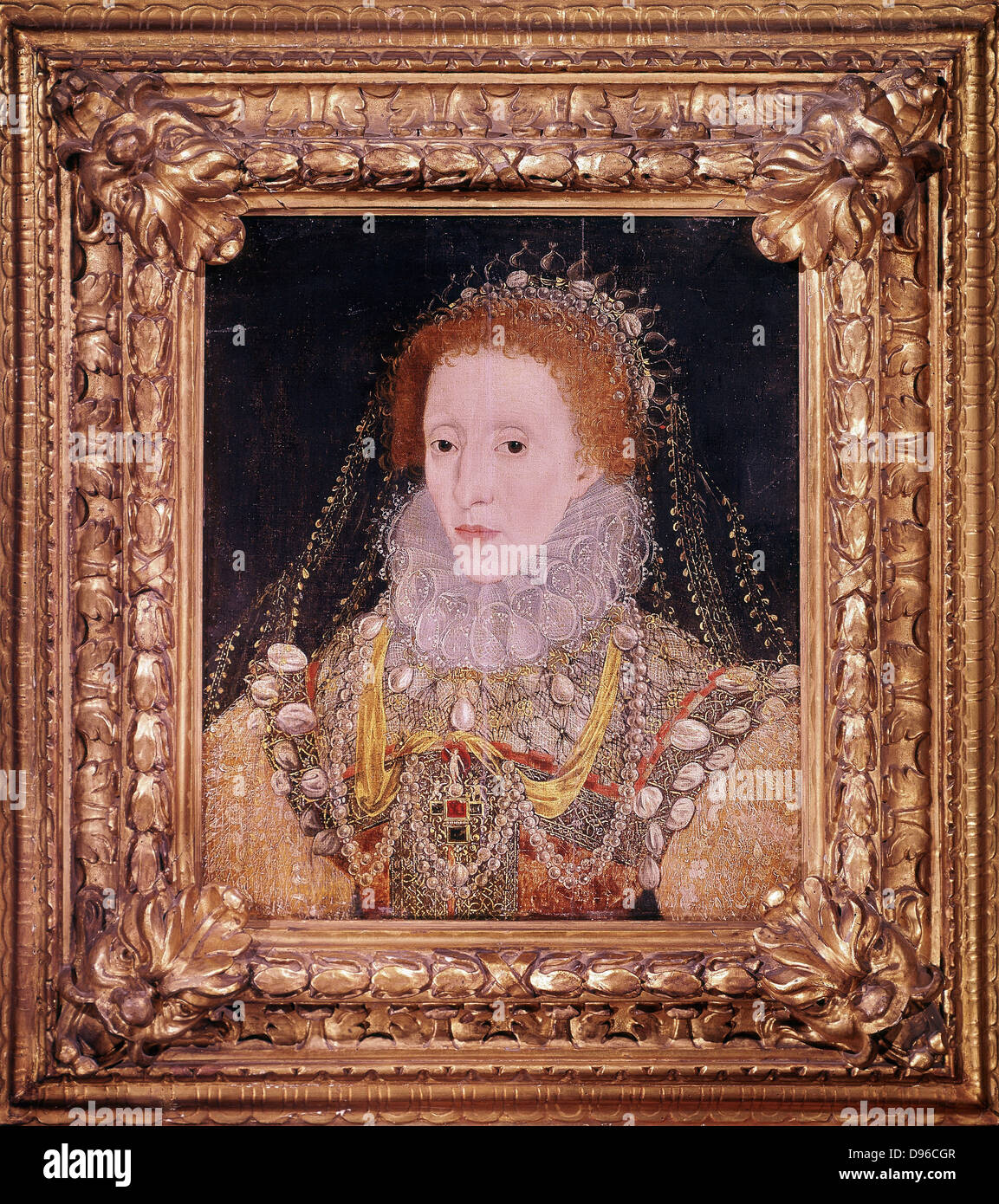 Elizabeth ich (1533-1603), Königin von England und Irland von 1558, letzte Tudor Monarch. Anonymes Porträt c1580. Stockfoto