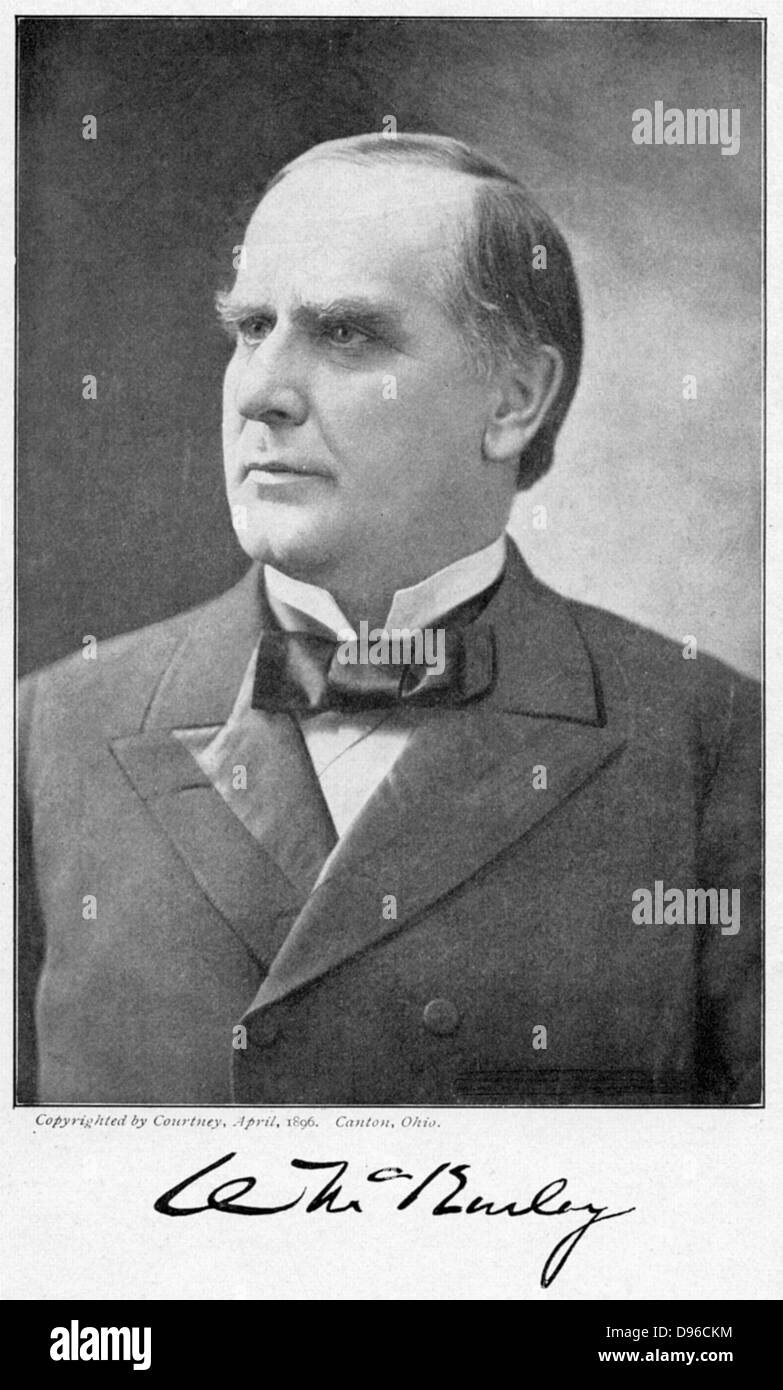 William McKinley (1843-1901), 25. Präsident der USA von 1896. Erschossen von Anarchisten Leon Czolgosz bei den Panamerikanischen Ausstellung in Buffalo, 6 Sept 1901 und starb 14. Sept. Stockfoto
