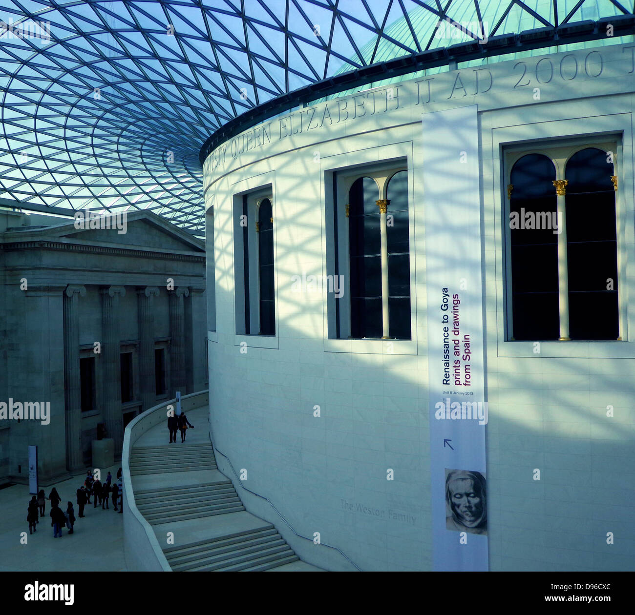 Queen Elizabeth II Great Court des British Museum, Großbritannien. Durch fördert und Partner konzipiert und im Jahr 2000 AD eröffnet. Europas größter Überdachter öffentlicher Platz. Stockfoto