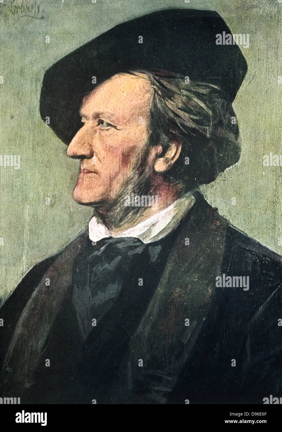 Richard Wagner (1813-1883), deutscher Komponist im Jahre 1882. Nach dem Porträt von Franz Seraph von Lenbach. Stockfoto