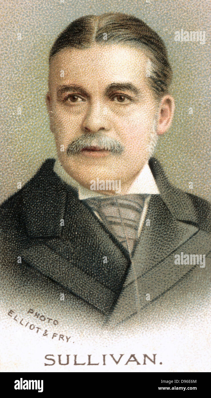 Arthur Seymour Sullivan (1842-1900), englischer Komponist und Musikwissenschaftler. Berühmt für seine Zusammenarbeit mit WS Gilbert auf der Savoy licht Opern. Chromolithograph. Stockfoto