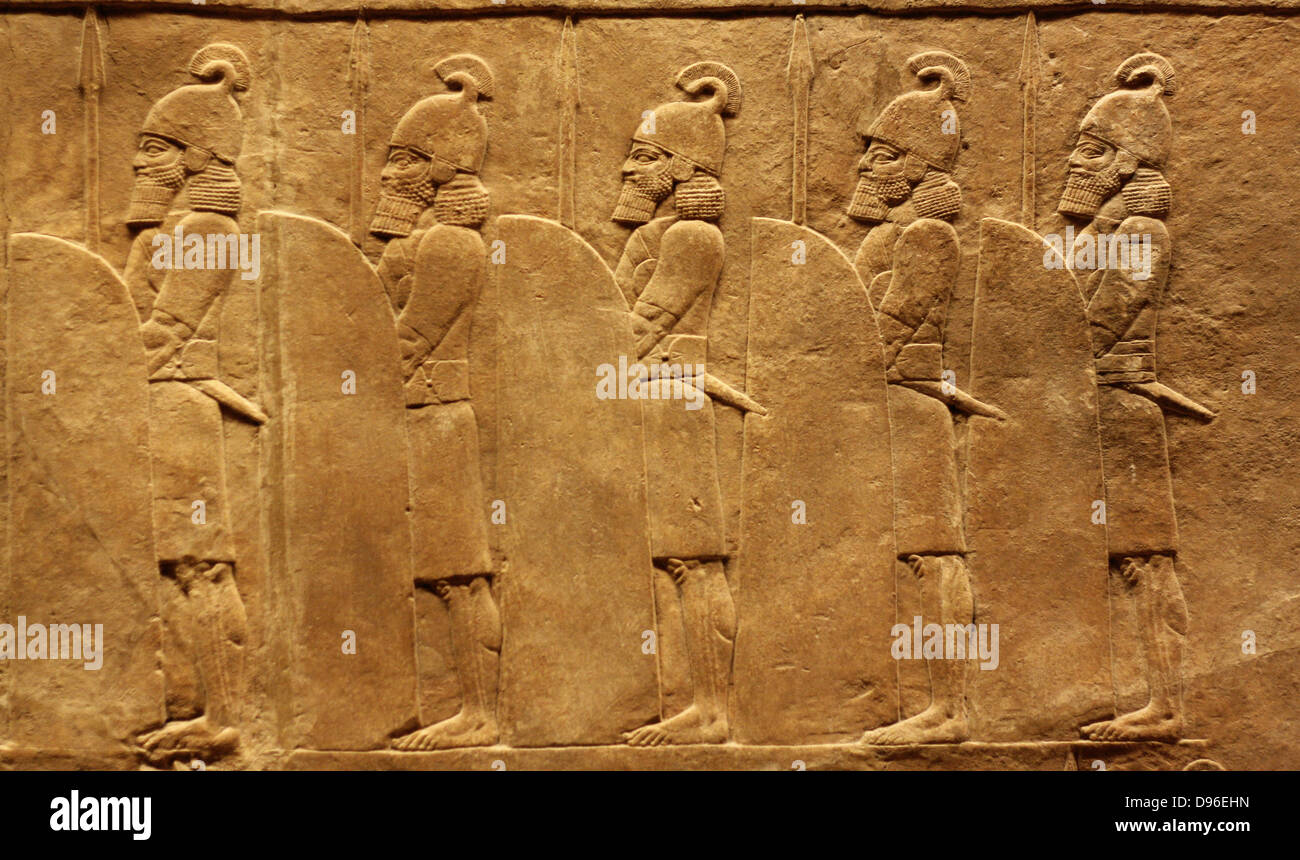 Assyrische Wand, ca. 645-635 BC. Aus dem Norden-Palast in Ninive. Stockfoto