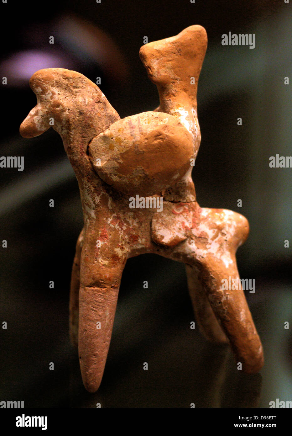 Terrakotta-Figur eines Reiters, ca. 600 v. Chr. in Athen gemacht. Stockfoto