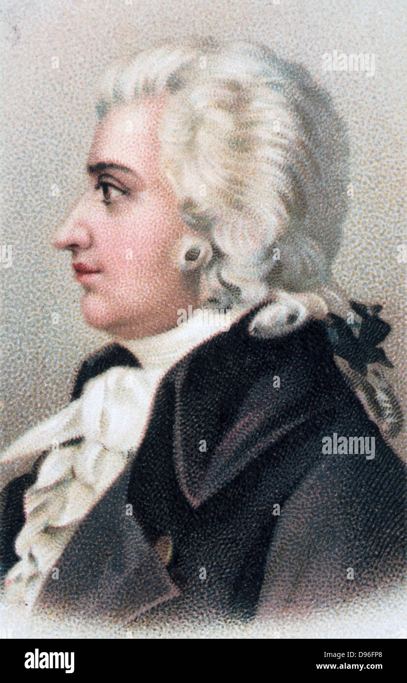 Wolfgang Amadeus Mozart (1756-1791), österreichischer Komponist. Farblitho 1912. Stockfoto