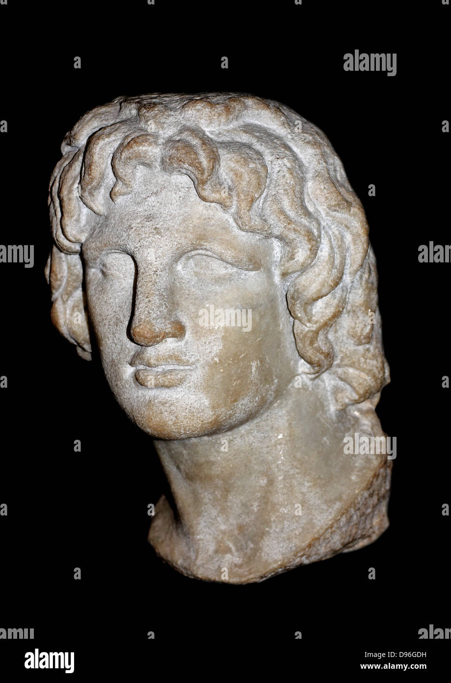 Porträt-Skulptur von Alexander dem großen. Hergestellt aus Marmor, von Alexandria werden soll. Griechisch, 2. bis 1. Jahrhundert BC. Stockfoto