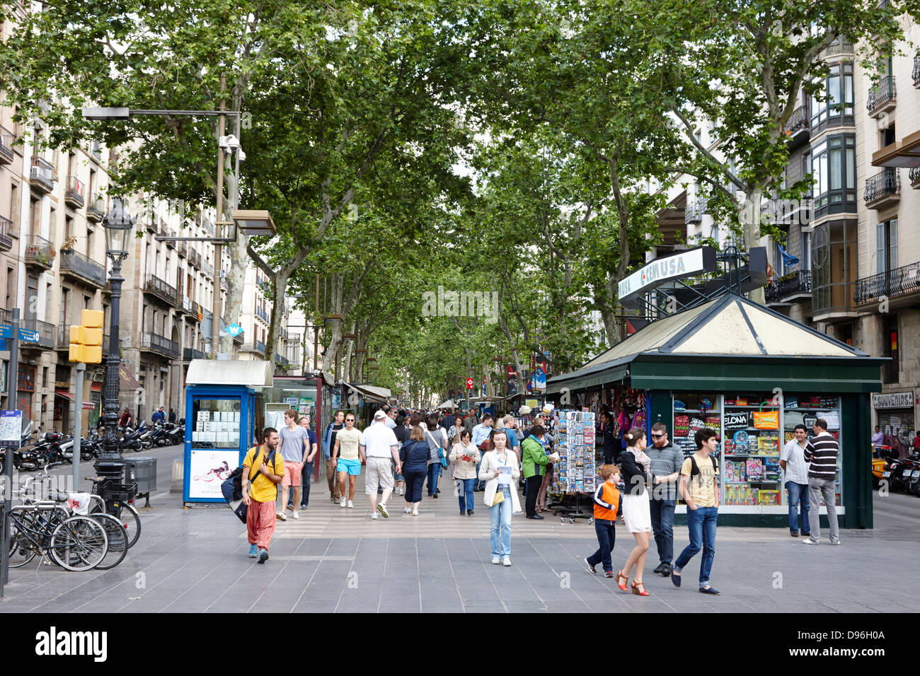 Menschen auf la Rambla Barcelona Katalonien Spanien Stockfoto