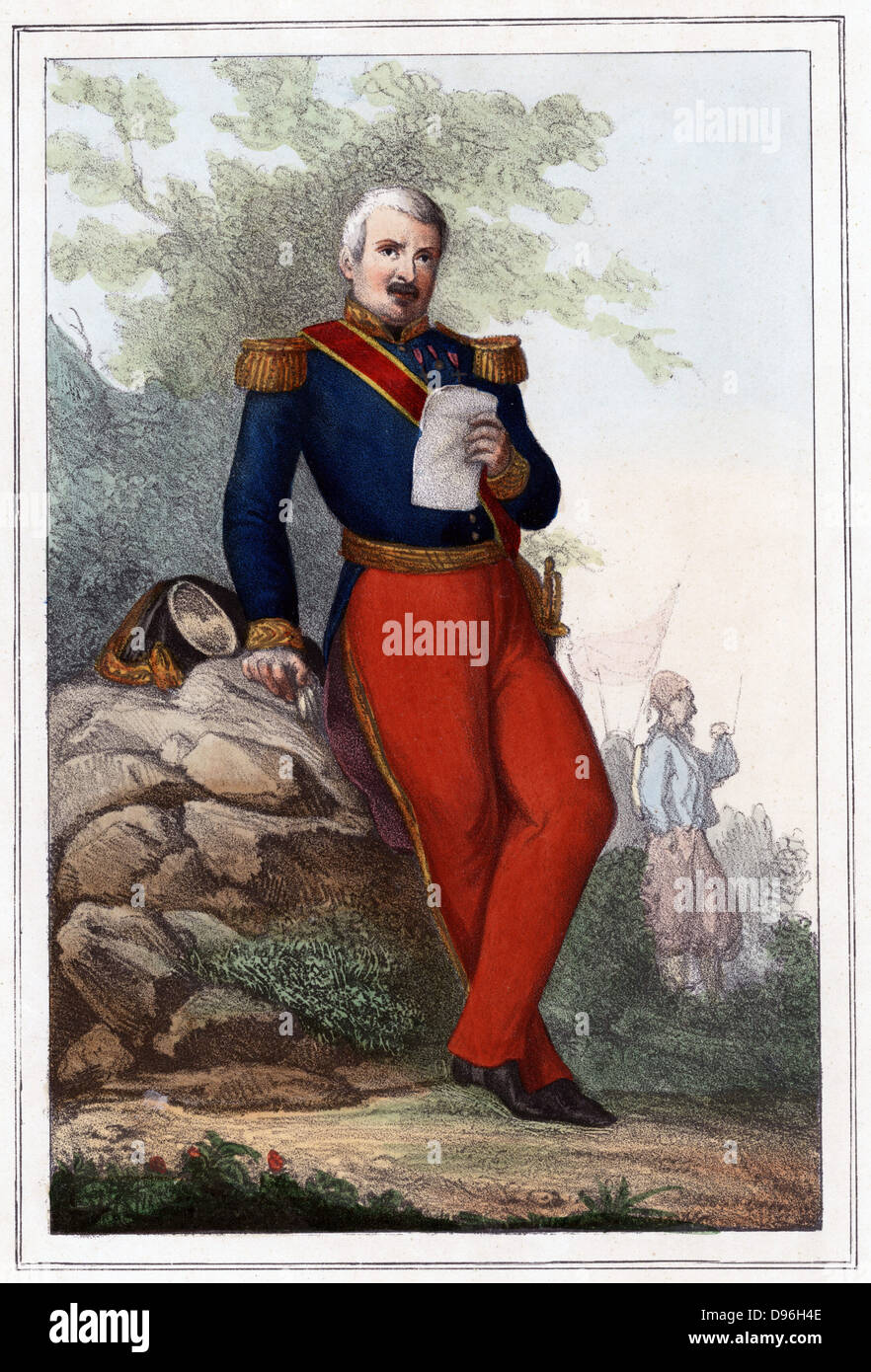 Aimable Jean Jacques Albany (1794-1864), französischer Soldat, 1857. In Spanien, Algerien und der Krim serviert. Während des Krimkrieges (Russisch-türkischen W ar) 1853-1856 Pelissier das erste Korps der Französischen Armee, die mit britischen Sebastapol betrieben geboten. Durchgeführt Fort Malakoff durch Sturm (1856). Marschall von Frankreich 1855; Herzog von Malakoff 1856; Botschafter in Großbritannien 1850; Generalgouverneur von Algerien 1860. Farbige Lithographie. Stockfoto