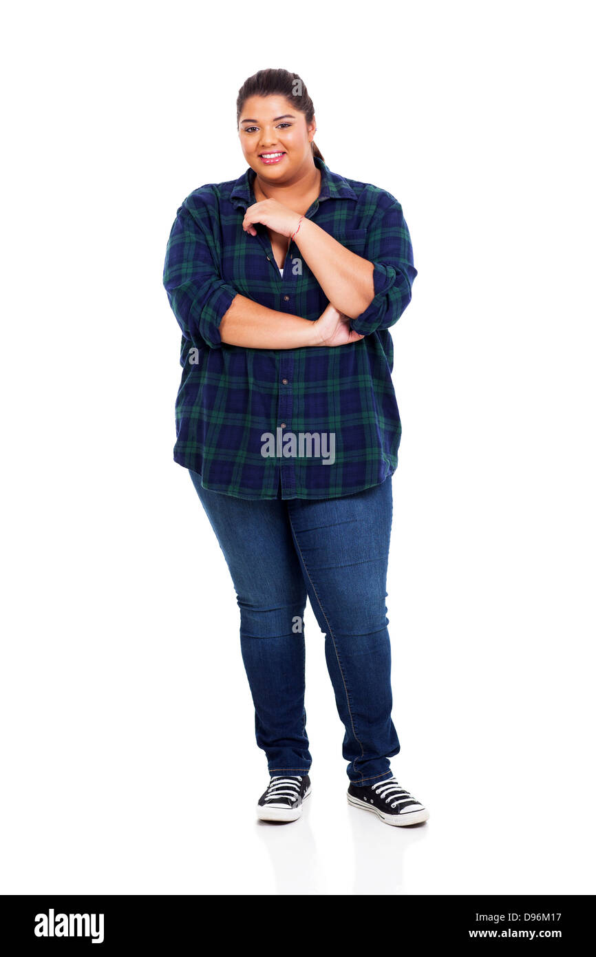 lässige übergewichtige Frau Stockfoto