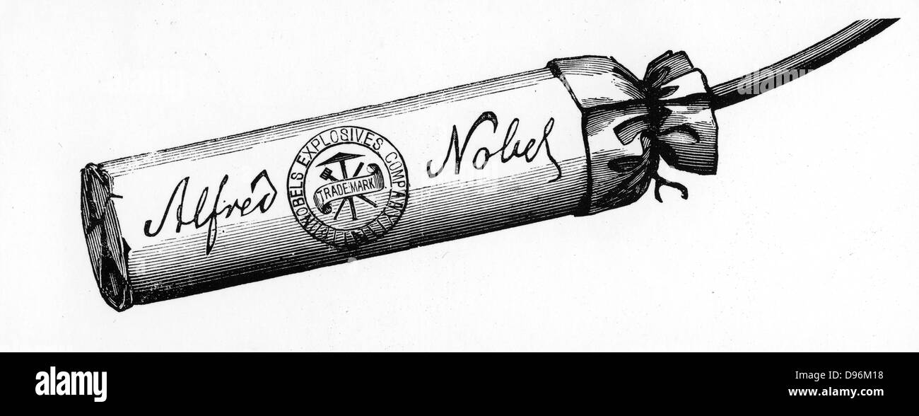 Nobel Sprengstoff Company Limited, Ardeer, Ayrshire. Druckpatrone verpackt mit Dynamit im Werk vorgenommen. Von der "Illustrated London News", 16. April 1884 Stockfoto
