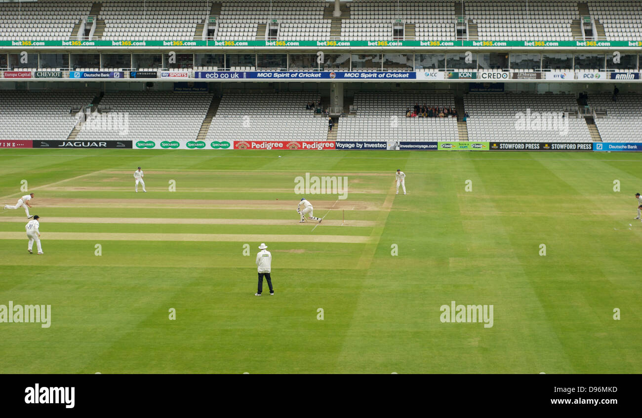 Middlesex V Yorkshire County Cricket Meisterschaftsspiel auf Lords 12. Juni 2013 Stockfoto