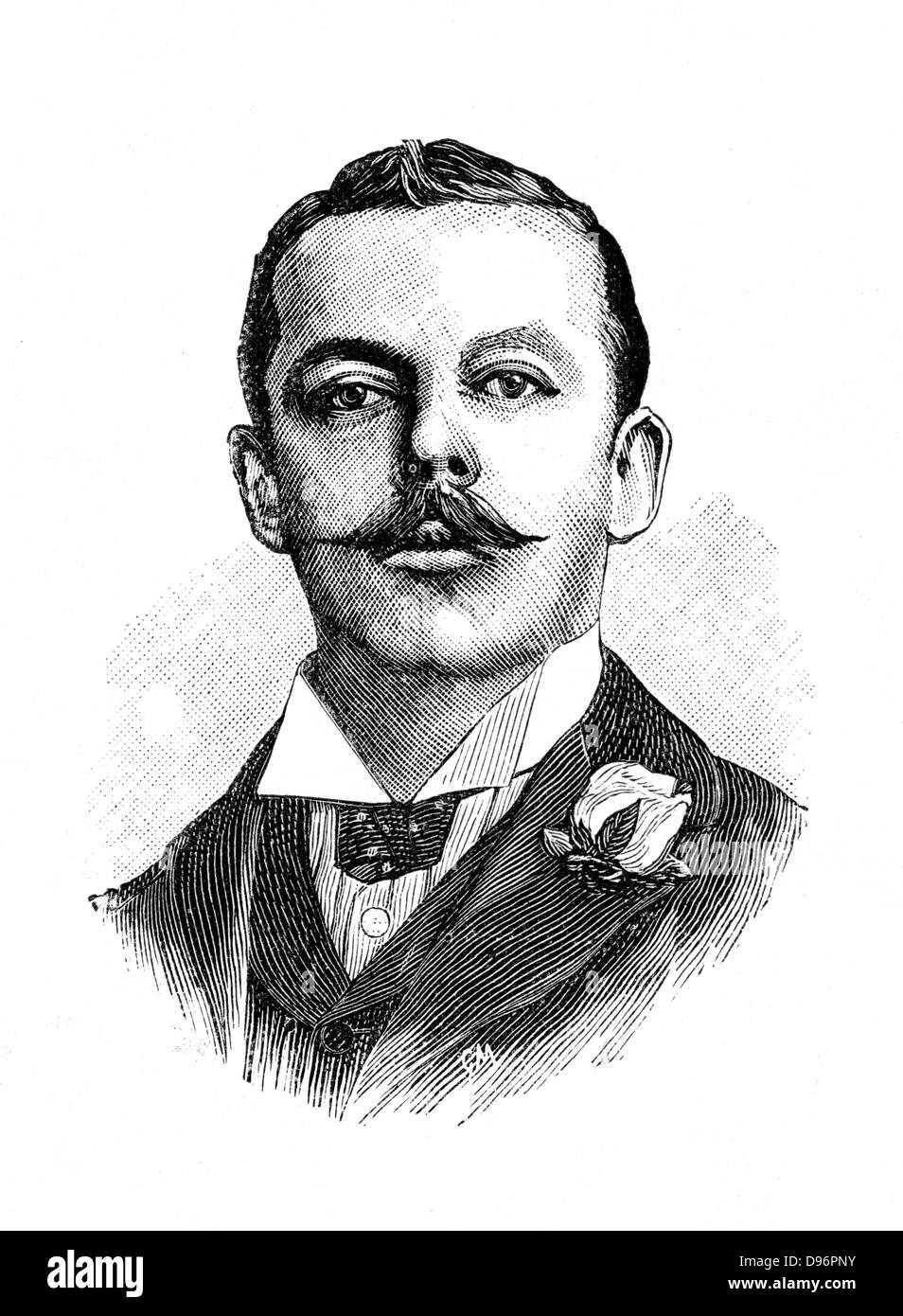Harry John Lawson (b 1852), englischer Erfinder einer Sicherheit Fahrrad. (1879). Lawson produzierte den ersten Fahrrad durch eine Kette von zentral angeordneten Pedale angetrieben, das Hinterrad in 1879. Erst 5 Jahre später, im Jahre 1884, dass ein Modell namens "La Stockfoto