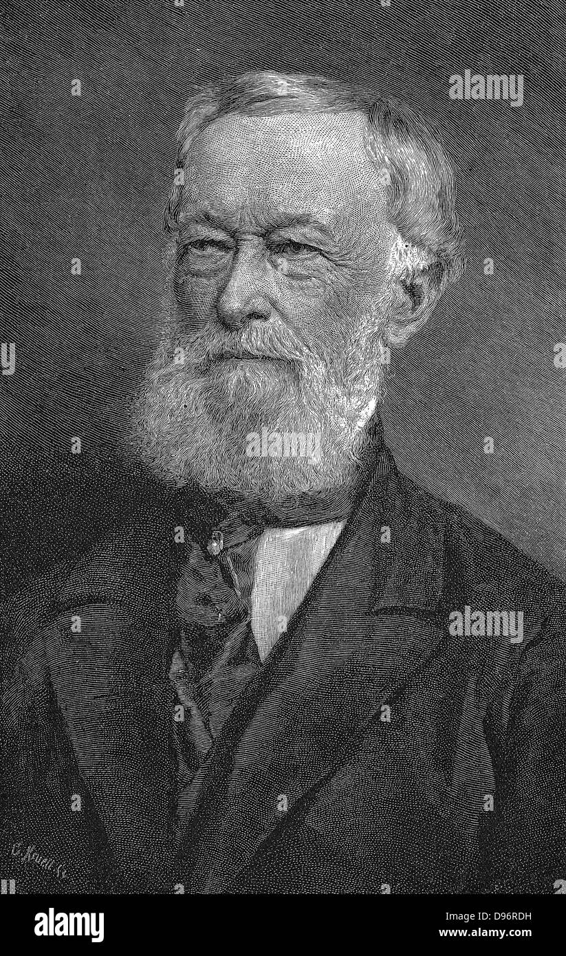 Alfred Krupp (1812-1887) deutscher Industrieller und Bewaffnungen Hersteller. Gravur New York 1886 veröffentlicht. Stockfoto