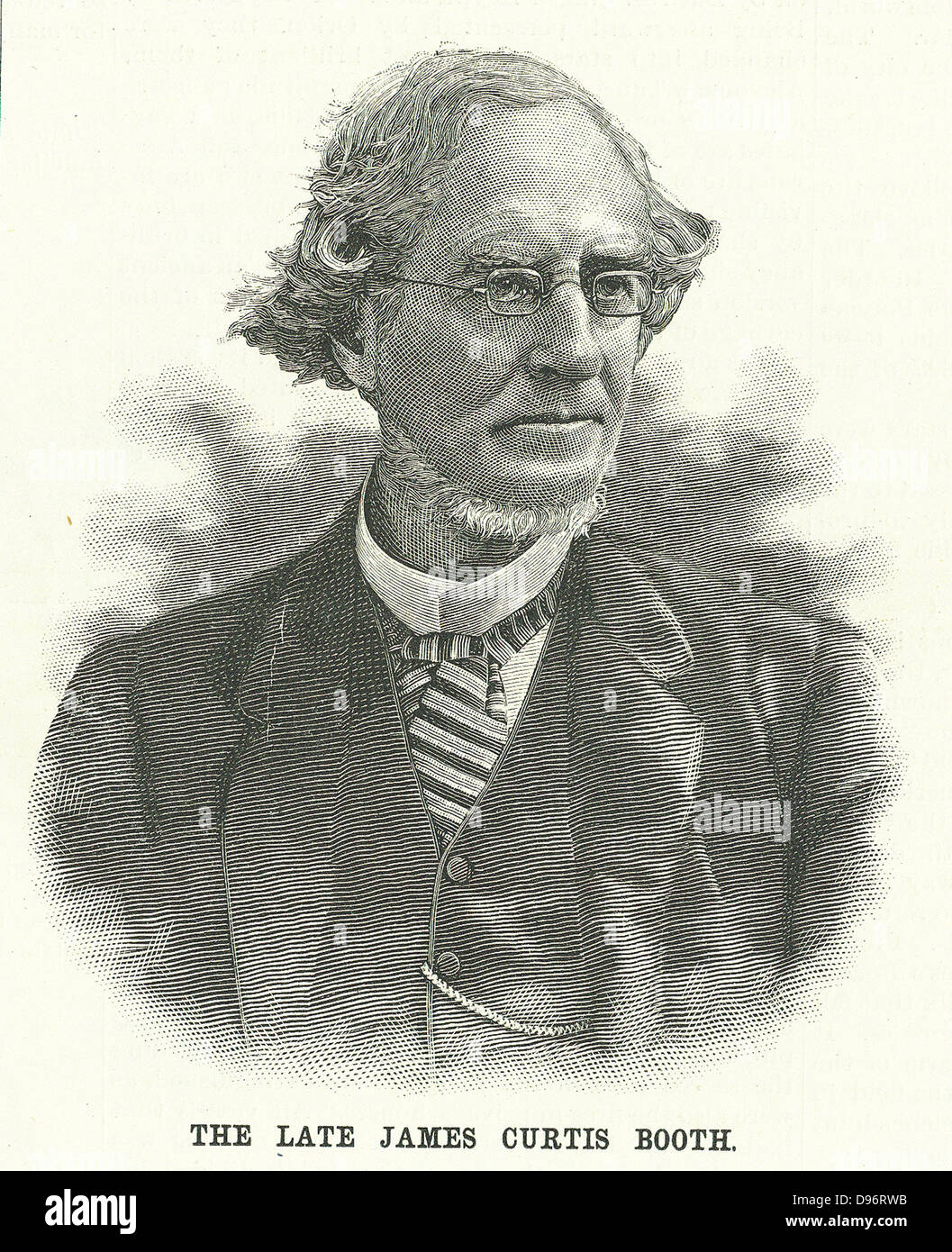 James Curtis Booth (1810-1888) amerikanischer Chemiker, in Philadelphia geboren. Der erste Staat Geologe für Delaware. Schmelze und Veredler, der US Mint (1849-1888). Gravur von "Scientific American" (New York, 9. Juni 1888). Stockfoto