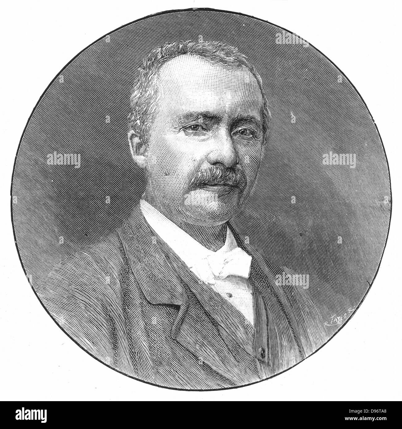 Österreichischer Archäologe Heinrich Schliemann (1822-1890). Kupferstich von "Der illustrierte London News", 3. Januar 1891. Stockfoto