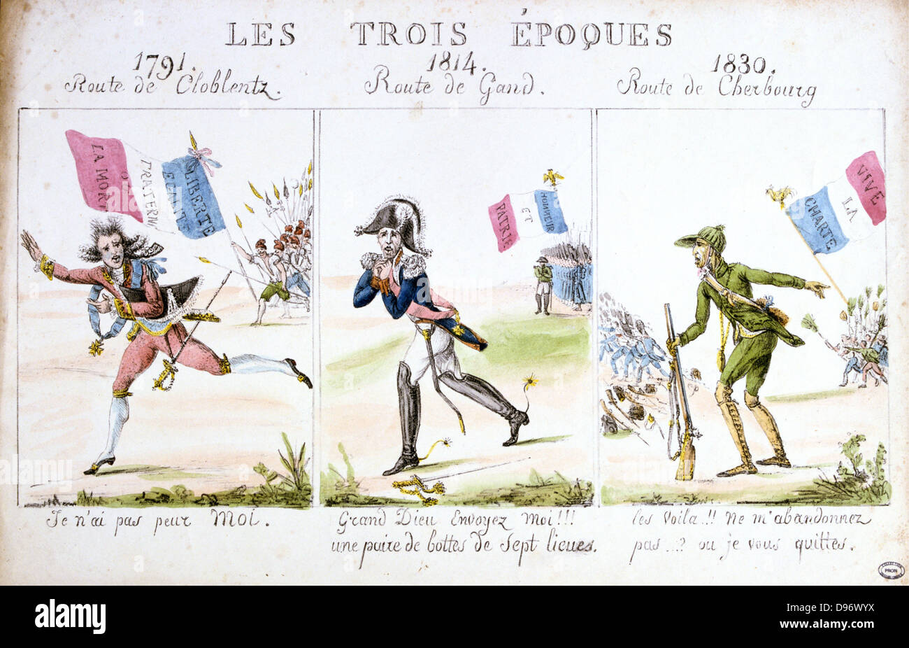 1830 revolution handkolorierte gravur Fotos und Bildmaterial in hoher