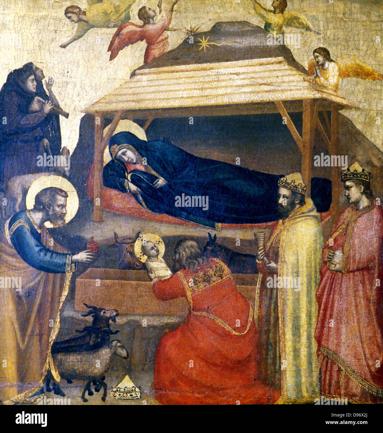 Die Heilige drei Könige ". Giotto Dii Bondone (c1266-1337) italienischer Maler. Stockfoto