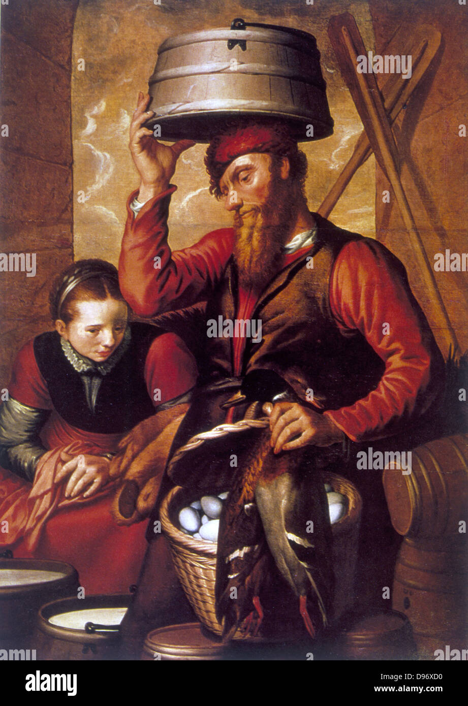 Die Spiel-Händler ". Pieter Aartsen (Aertsen/Arijaensz 1509-1575) Lange Peer (Peter lang) genannt wegen seiner großen Höhe. Stockfoto