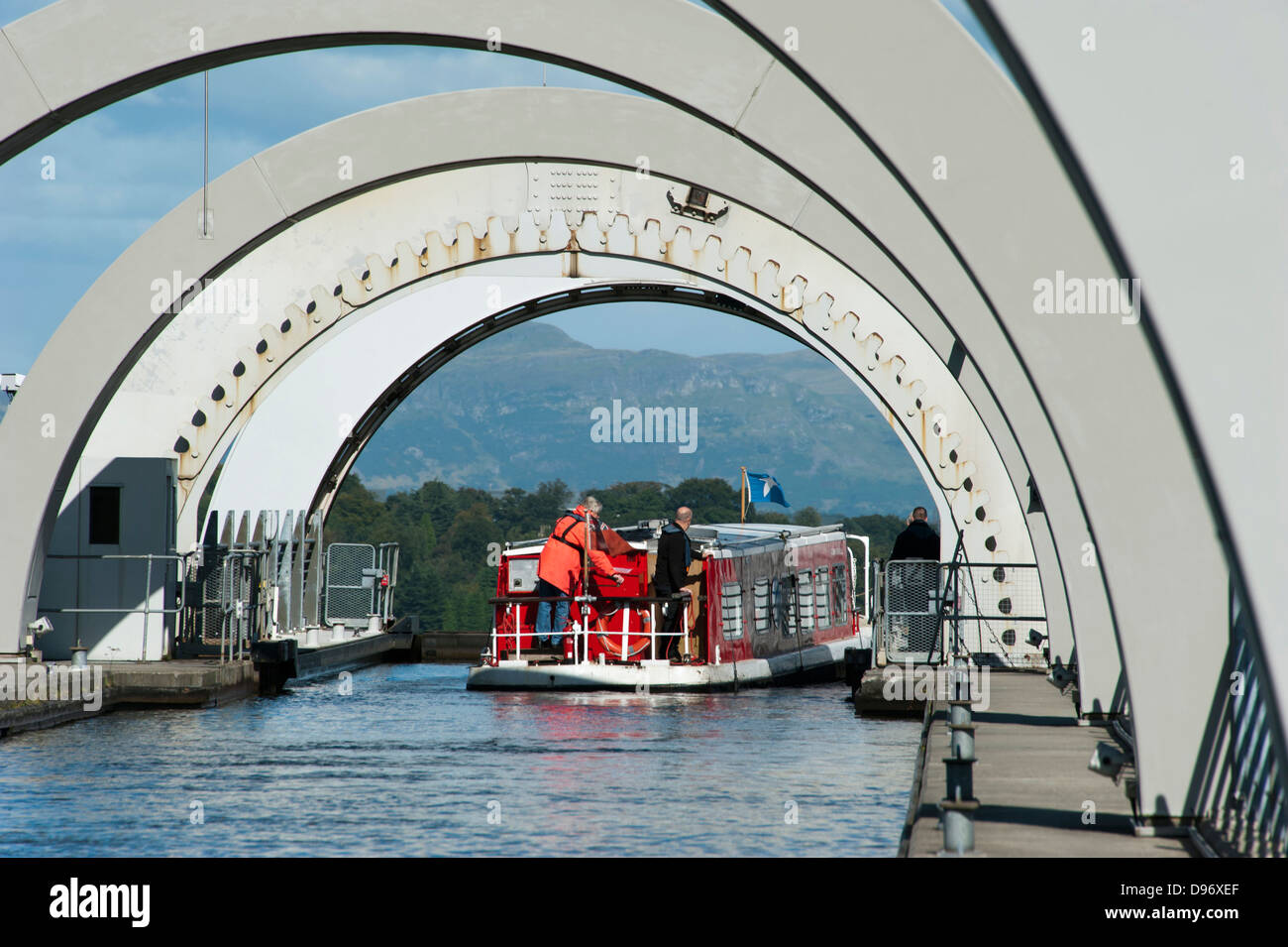 Boot, Falkirk Wheel, Bonnybridge, Falkirk, Schottland, Großbritannien