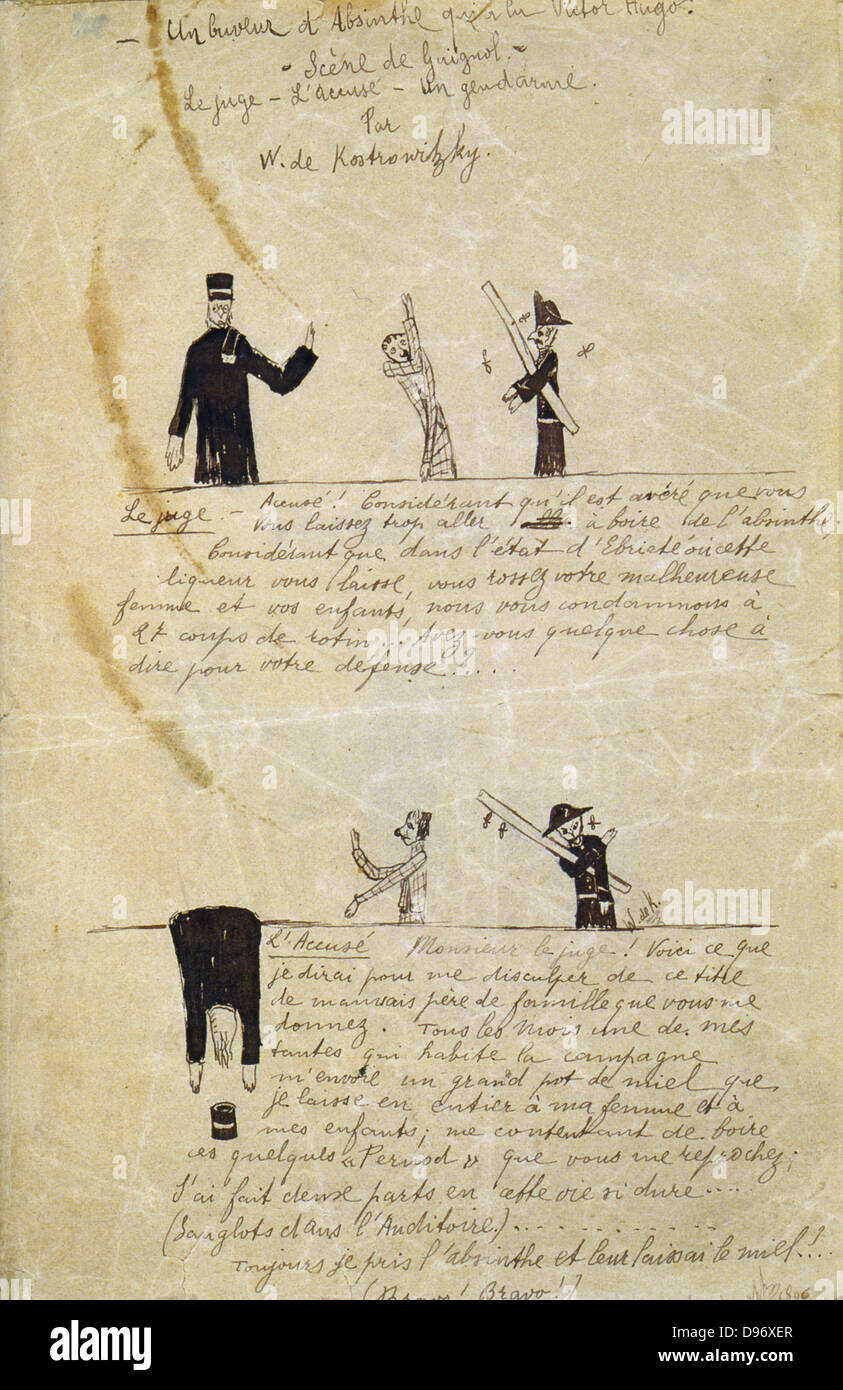 Absinth/Victor Hugo c1895-1900. Französische Dichter Guillaume Apollinaire (Apollinaris Kostrowitsky 1880-1919). Stockfoto