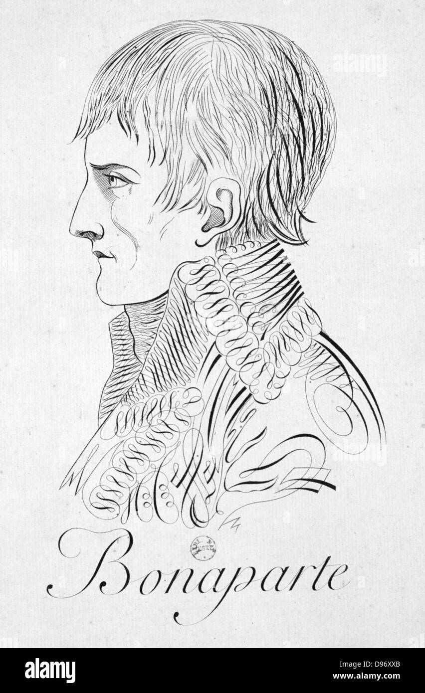 Napoleon Bonaparte (1769-1821). Gravur. Stockfoto