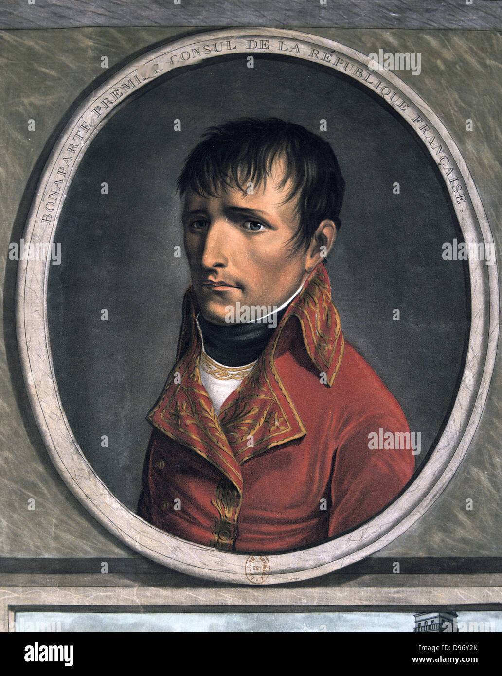 Napoleon Bonaparte (1769-1821) als Erster Konsul. Aquatinta. Stockfoto