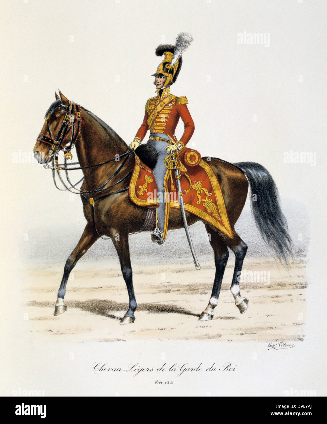 Household Cavalry, 1814-1815. Aus "Histoire De La Maison Militaire du Roi de 1814 a 1830" von Eugene Titeux, Paris 1890. Stockfoto