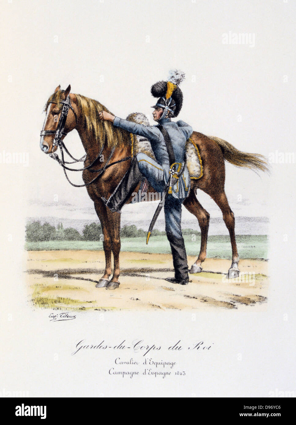 Reiter der spanischen Regiment der Royal Guard, 1823. Von
