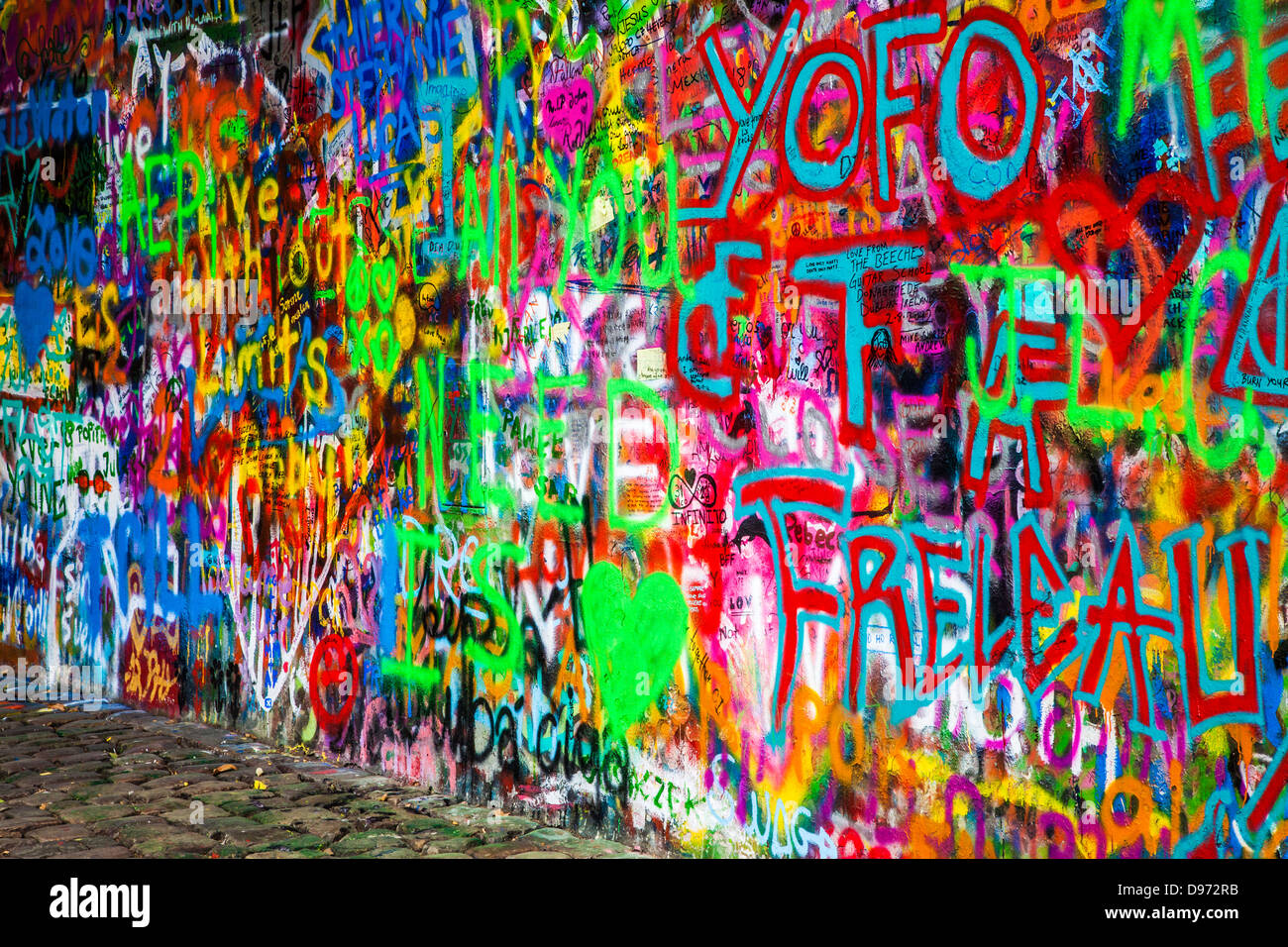 Die John-Lennon-Mauer in Prag, Praha, Tschechische Republik, Česká Republika, Europa Stockfoto