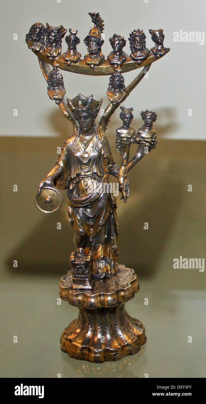 Silberne Statuen der Gottheiten. Roman, über 150-220 n. Chr. von Macon gemacht Stockfoto