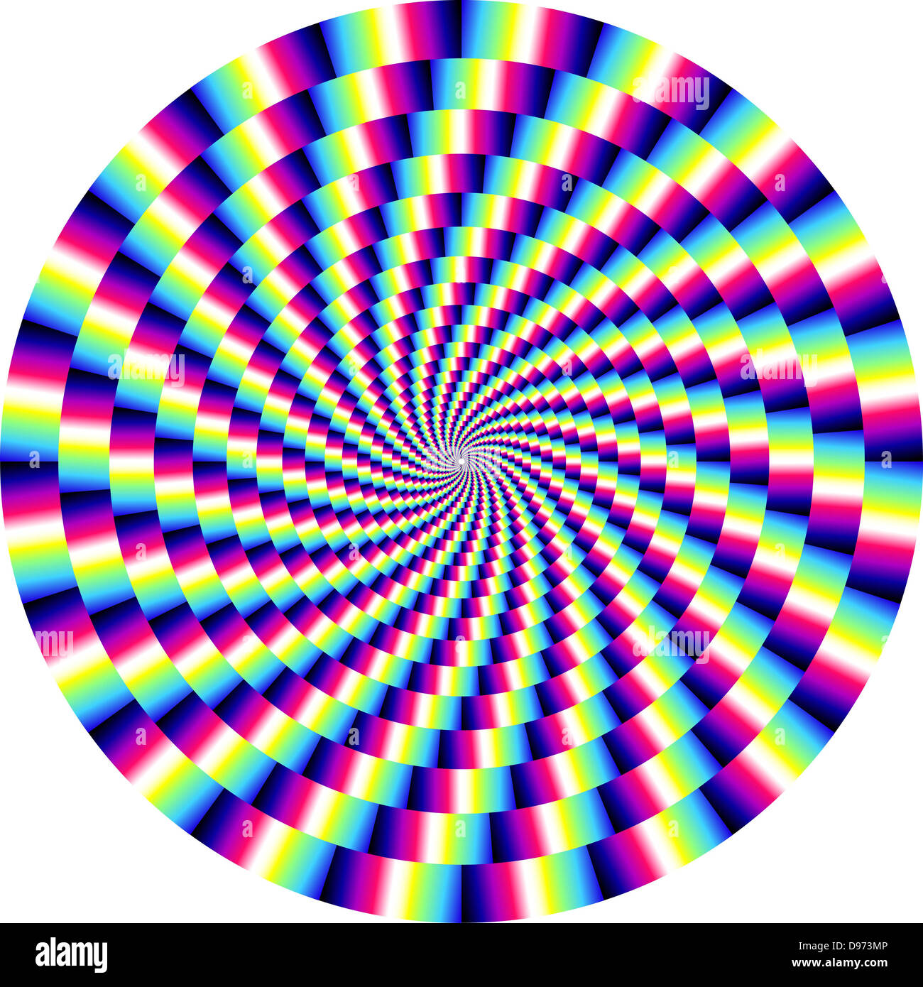 Drehende Spirale. Optische Täuschung-Illustration Stockfoto