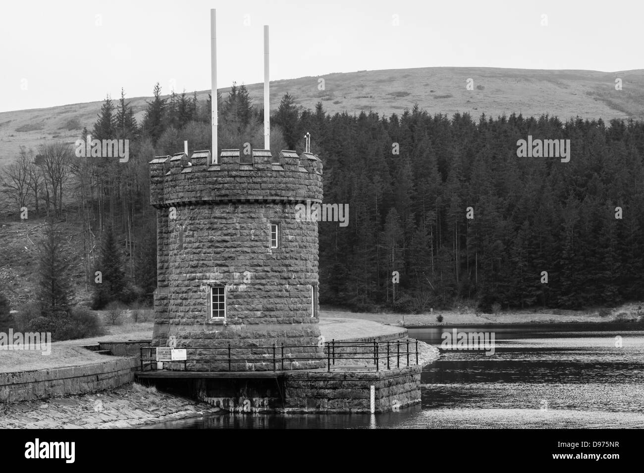 Brecon Reservoir. Der Nationalpark bietet das Trinkwasser für die Bevölkerung und Industrie von Süd-Wales. Stockfoto