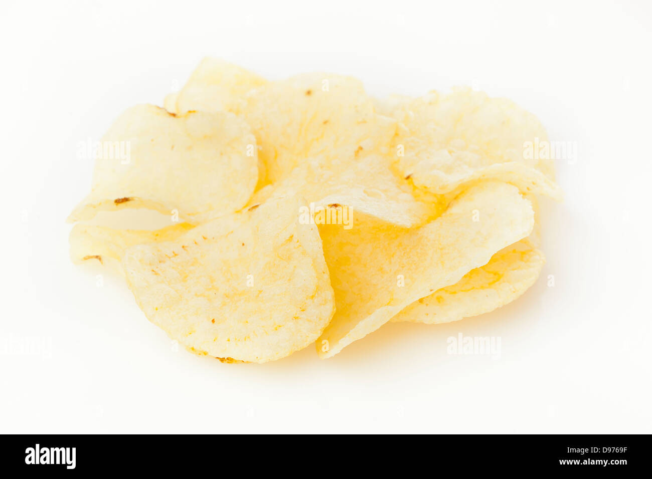 Knusprig frische Kartoffel-Chips auf einem Hintergrund Stockfoto