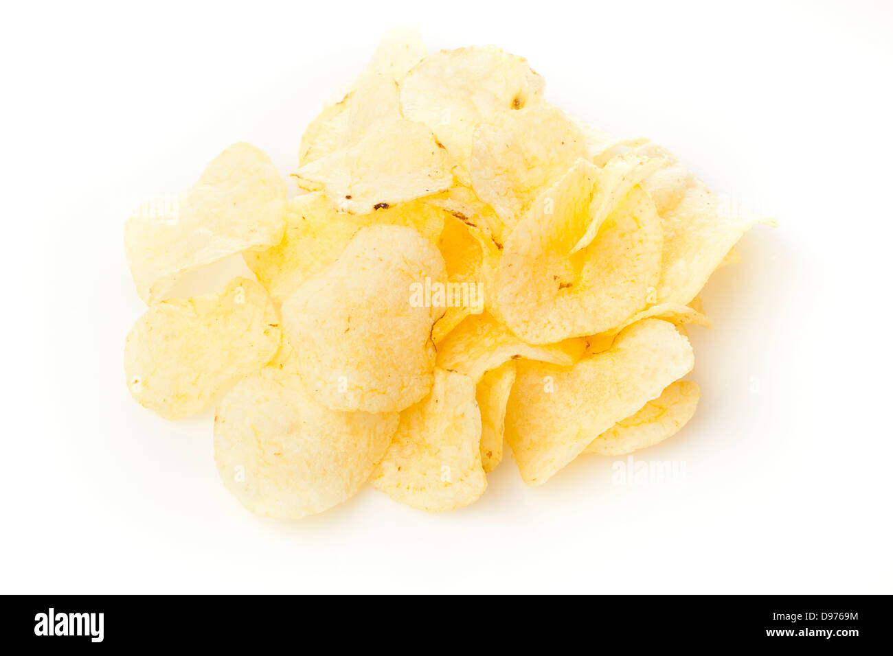 Knusprig frische Kartoffel-Chips auf einem Hintergrund Stockfoto