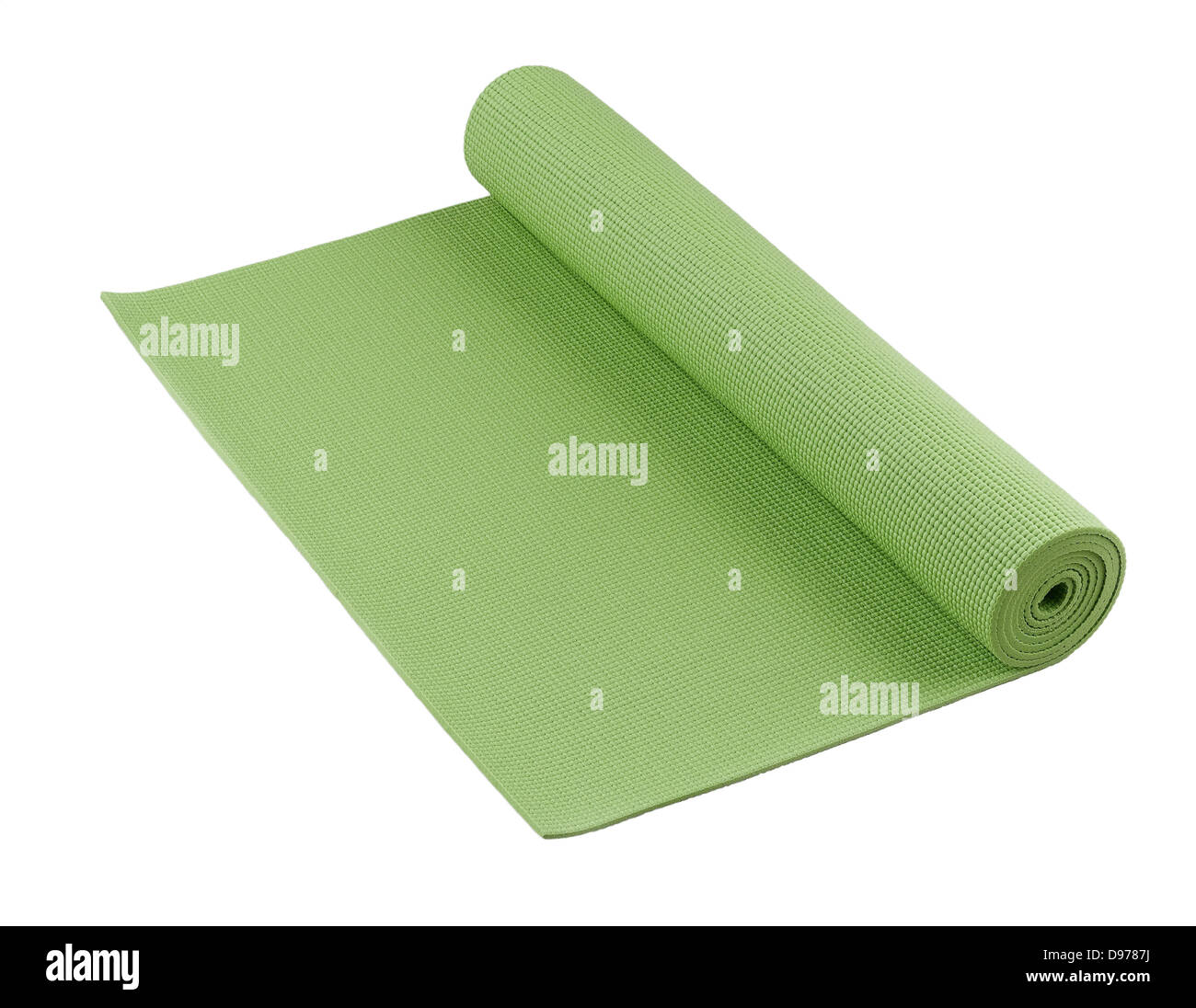 grüne Yogamatte schön für Übung zu Hause oder Fitness-Studio Stockfoto