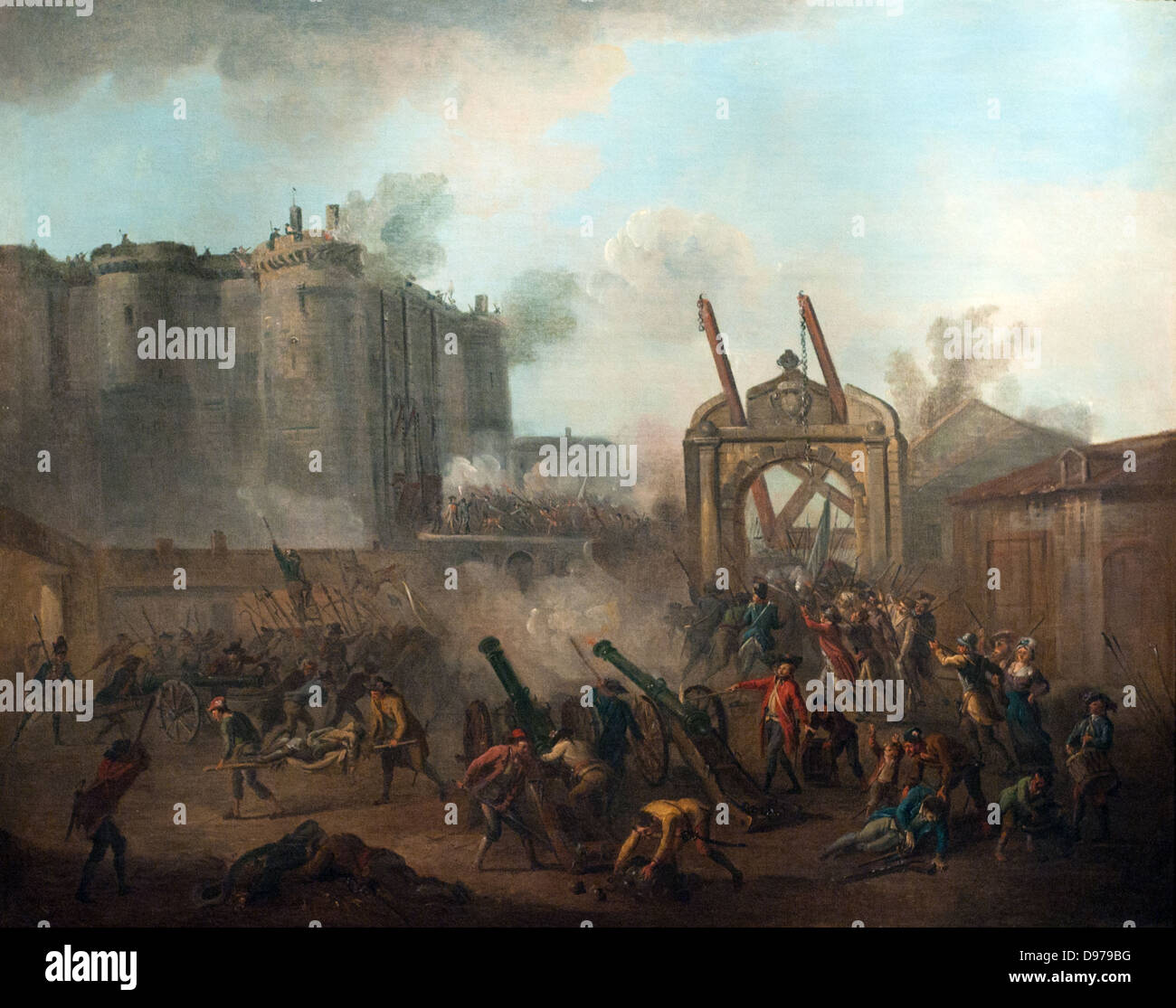 Jean-Baptiste Lallemand La prise De La Bastille, le 14 Juillet 1789 Carnavalet-Museum - Paris Stockfoto