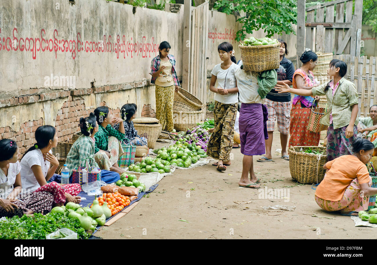 Nyaung-U (Bagan), Markt, Burma Stockfoto