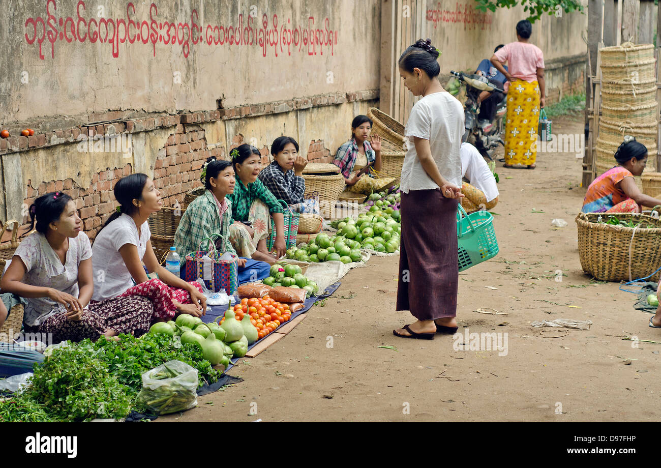 Nyaung-U (Bagan), Markt, Burma Stockfoto