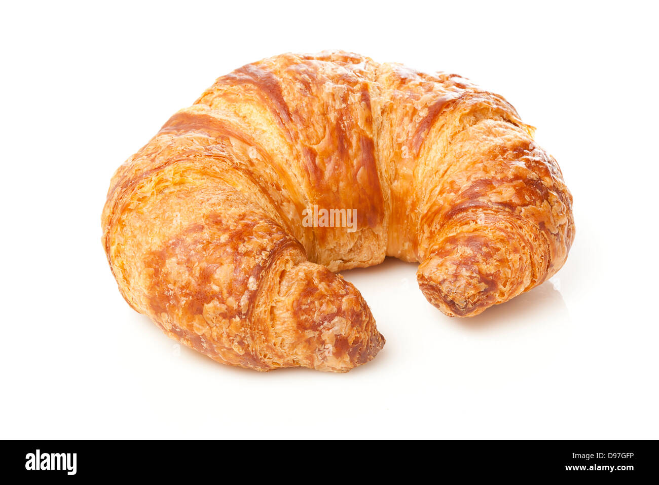 Ein frisch gebackenes Croissant zum Frühstück gemacht Stockfoto